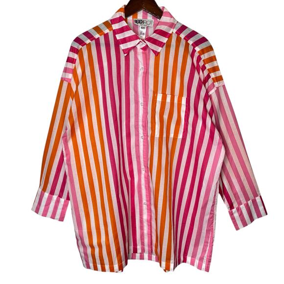 Beach Riot Alexa Cover Up Top in Sunset Stripes, size L / XL - Picture 2 of 5